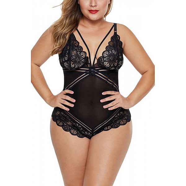 Dámské černé plus size body