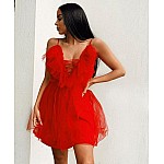 Dámské červené šaty ROSETTA