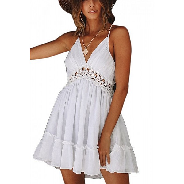 Dámské bílé letní mini šaty VIOLETTA