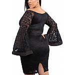 Dámské plus size šaty - černé