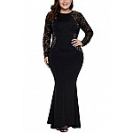 Dlouhé plus size šaty - černé