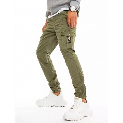 Stylové khaki pánské kalhoty VUX3223