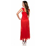 Dlouhé trendy červené šaty s kamínky Novah
