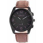 Pánské hodinky QBOS hnědé Basic Black