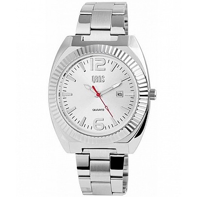 Pánské kovové hodinky QBOS stříbrné Silver