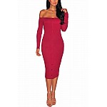 Bodycon šaty s knoflíky Rena - červené