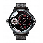 Pánské hodinky Oulm Dual Luxury - černo červené