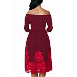 Dámské šaty s aplikací Coleta - burgundy