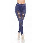Trendové Jeans Style legíny - světlemodré