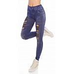 Trendové Jeans Style legíny - světlemodré