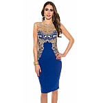 Dámské trendy šaty s aplikací Gabriella - modré