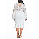 Bodycon plus size šaty Cameron - bílé