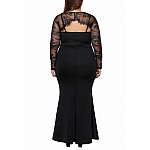 Dlouhé plus size šaty Nadia - černé