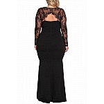 Dlouhé plus size šaty Nadia - černé