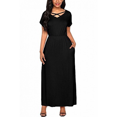 Dlouhé dámské šaty Skylar - černé