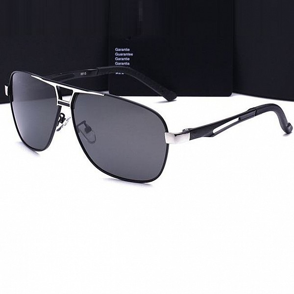 Polarizační sluneční brýle pilotky Luxury - stříbrné černé