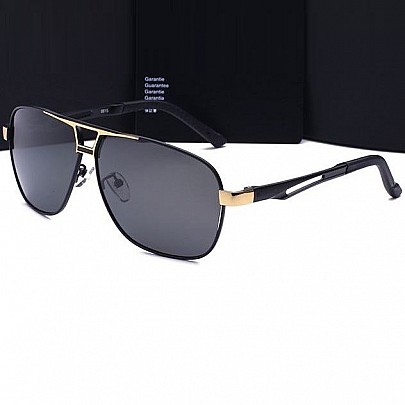Polarizační sluneční brýle pilotky Luxury - zlaté černé