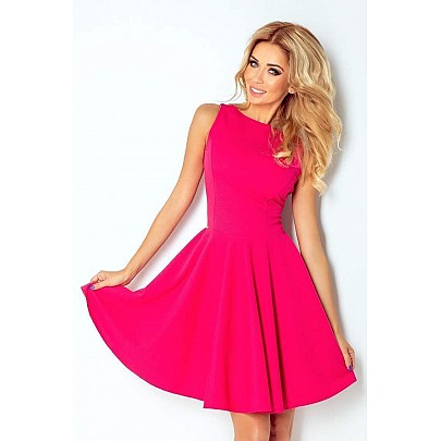 Jednobarevné dámské šaty Donya růžové v125-3