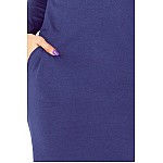 Dámské šaty s velkým rolákem Marea tmavě modré v131-5