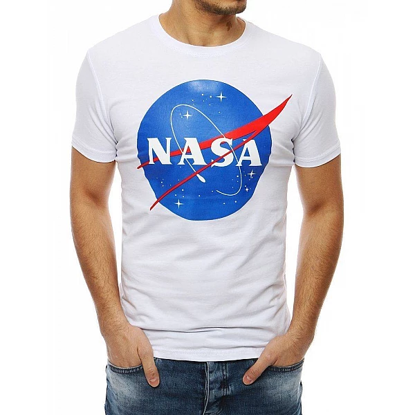 Jedinečné pánské bílé tričko s nápisem NASA vrx4100 Jedinečné pánské bílé tričko s nápisem NASA vrx4100