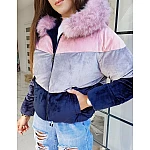 Dámská tříbarevná růžová bunda vty1336 Dámská tříbarevná růžová bunda vty1336