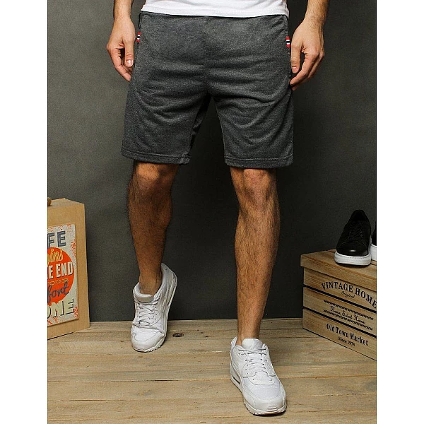 Pánské trendy teplákové kraťasy černošedé vsx1196 Pánské trendy teplákové kraťasy černošedé vsx1196
