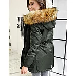 Dámská khaki parka s odepínatelnou podšívkou vty1457 Dámská khaki parka s odepínatelnou podšívkou vty1457