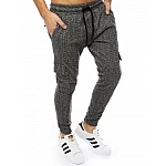 Pánské pohodlné černošedé joggery vux2187 Pánské pohodlné černošedé joggery vux2187