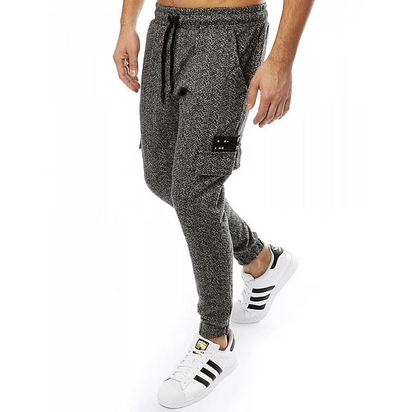 Pánské pohodlné černošedé joggery vux2187 Pánské pohodlné černošedé joggery vux2187