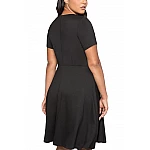 Dámské černé plus size midi šaty Toma Dámské černé plus size midi šaty Toma