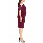 Dámské bordové plus size midi šaty Vicenza Dámské bordové plus size midi šaty Vicenza