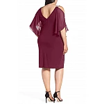 Dámské bordové plus size midi šaty Vicenza Dámské bordové plus size midi šaty Vicenza