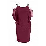 Dámské bordové plus size midi šaty Vicenza Dámské bordové plus size midi šaty Vicenza