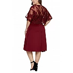 Dámské bordové plus size midi šaty Serafina Dámské bordové plus size midi šaty Serafina
