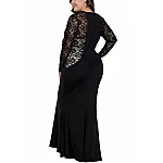 Dlouhé plus size šaty - černé Dlouhé plus size šaty - černé