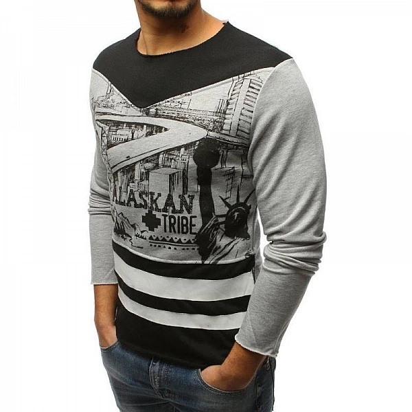 Stylové pánské tričko Alaskan - šedé vlx0442 Stylové pánské tričko Alaskan - šedé vlx0442