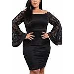 Dámské plus size šaty - černé Dámské plus size šaty - černé