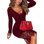 Dámské krajkové šaty - burgundy Dámské krajkové šaty - burgundy