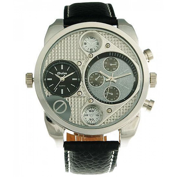 Pánské hodinky Oulm Dual Silver Black Pánské hodinky Oulm Dual Silver Black