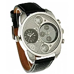 Pánské hodinky Oulm Dual Silver Black Pánské hodinky Oulm Dual Silver Black