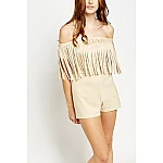 Dámský overal se střapci Harmoni - béžový Dámský overal se střapci Harmoni - béžový