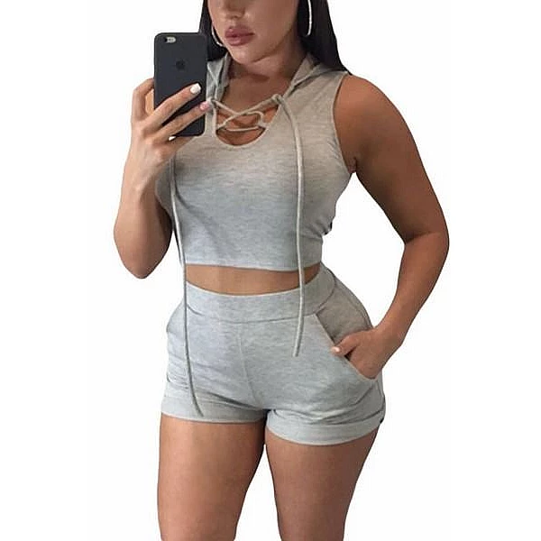 Dámský set top + kraťasy Amira - šedý Dámský set top + kraťasy Amira - šedý
