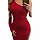 Bodycon šaty Stasia - červené s rukávem 