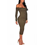 Bodycon šaty s knoflíky Rena - zelené Bodycon šaty s knoflíky Rena - zelené