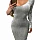 Semišové bodycon šaty Medea - šedé