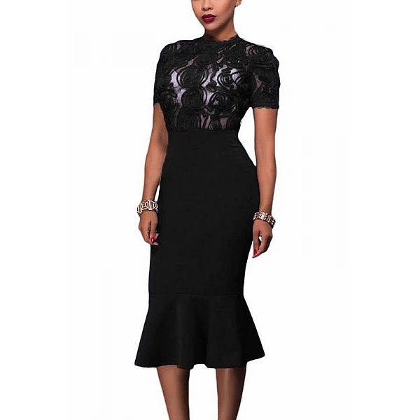 Černé bodycon šaty s krajkou Nairne Černé bodycon šaty s krajkou Nairne