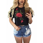 Dámský top s aplikací Linda - černý Dámský top s aplikací Linda - černý