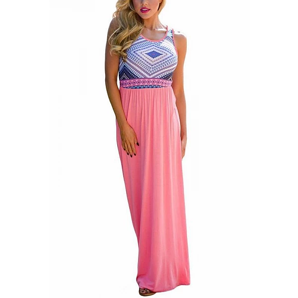 Dlouhé dámské šaty Kali - light pink Dlouhé dámské šaty Kali - light pink