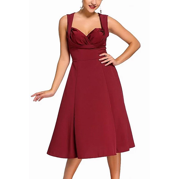 Dámské retro šaty Talyse - burgundy Dámské retro šaty Talyse - burgundy