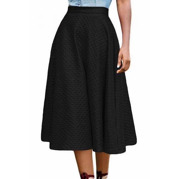 Černá midi sukně Estel - kožený look Černá midi sukně Estel - kožený look